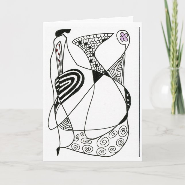 Carte de voeux Abstraite "Dancing Hen" (Devant)