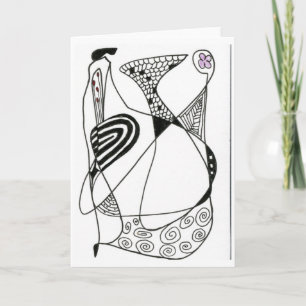 Carte de voeux Abstraite "Dancing Hen"