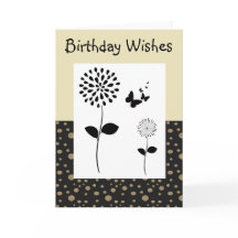 Carte de voeux Abstraite Gold et Black Dot Floral
