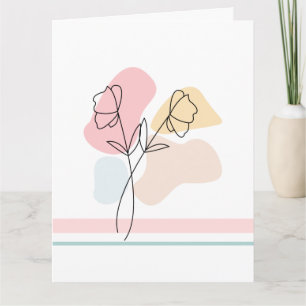 Carte de voeux Abstraite Pastel Floral pliée
