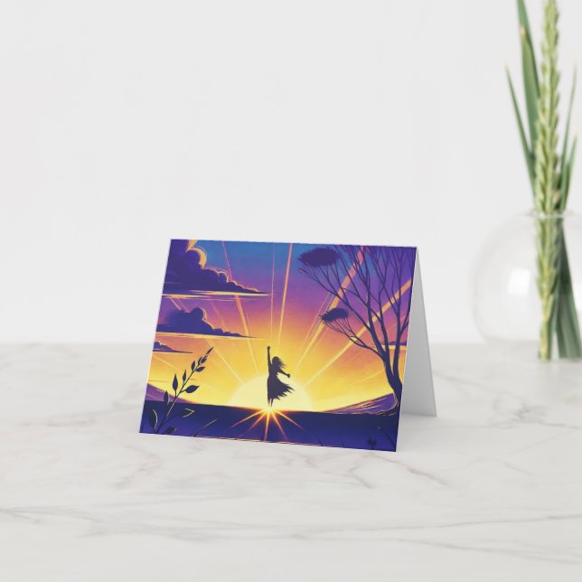 Carte de voeux Abstraite pliée Vibrance (Devant)