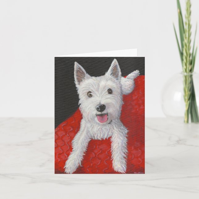 Carte de voeux adorable de Westie (Devant)