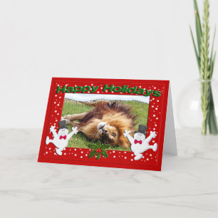 Carte de voeux africaine de Noël de lion