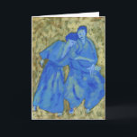 Carte de voeux Aikido pratique bleue et verte<br><div class="desc">Deux personnes pratiquant l'aikido,  bleu sur vert</div>