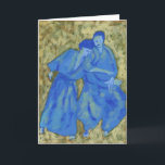 Carte de voeux Aikido pratique bleue et verte<br><div class="desc">Deux personnes pratiquant l'aikido,  bleu sur vert</div>