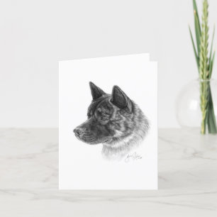 Carte de voeux Akita Dog Art