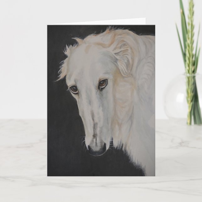 Carte de voeux Alia the Borzoi Dog Art (Devant)