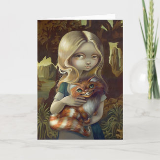 Carte de voeux "Alice in a Da Vinci Portrait"