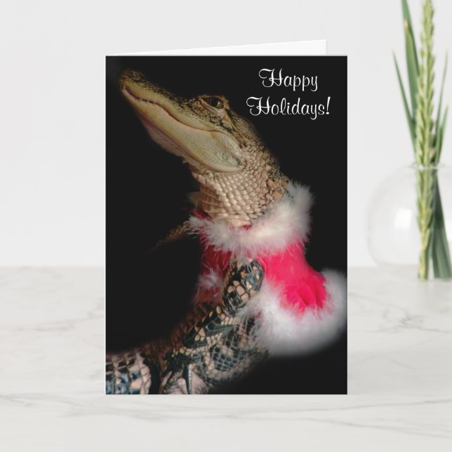Carte de vœux Alligator Dans Sa Robe De Fête (Devant)