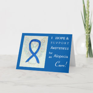 Carte de voeux Alopecia Awareness Blue Ribbon