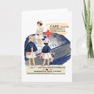 Carte de voeux américaine vintage de Croix-Rouge