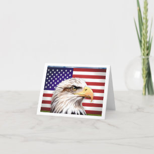 Carte de voeux American Flag Eagle Patriotic USA