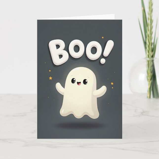 Carte de vœux amicale Boo (Devant)