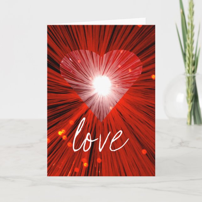 Carte de vœux 'Amour' à cœur rouge (Devant)
