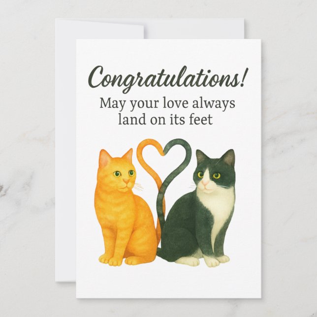 Carte de vœux Amour de Chat : Mariage, Anniversair (Devant)