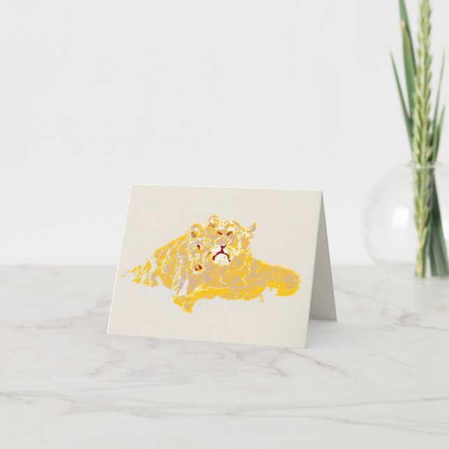 Carte de vœux : Amour d'un lionceau  (Devant)