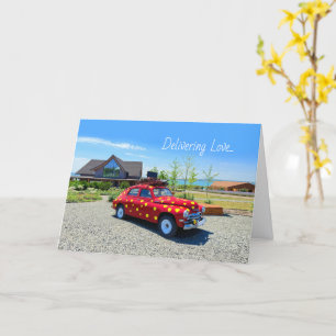 Carte de vœux amour vintage – Livraison d'amour