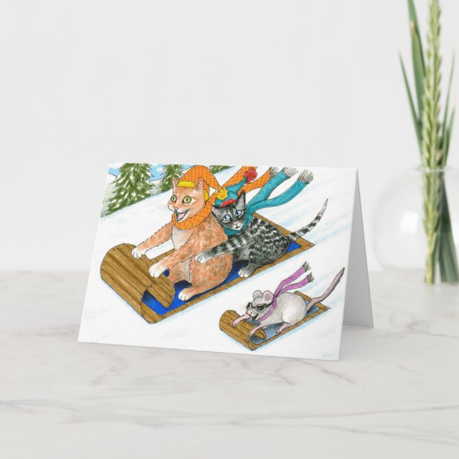 Carte de voeux amusante Cat 435 (Devant)