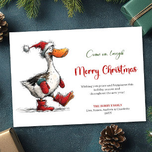 Carte de vœux amusante et fantaisiste de Noël avec