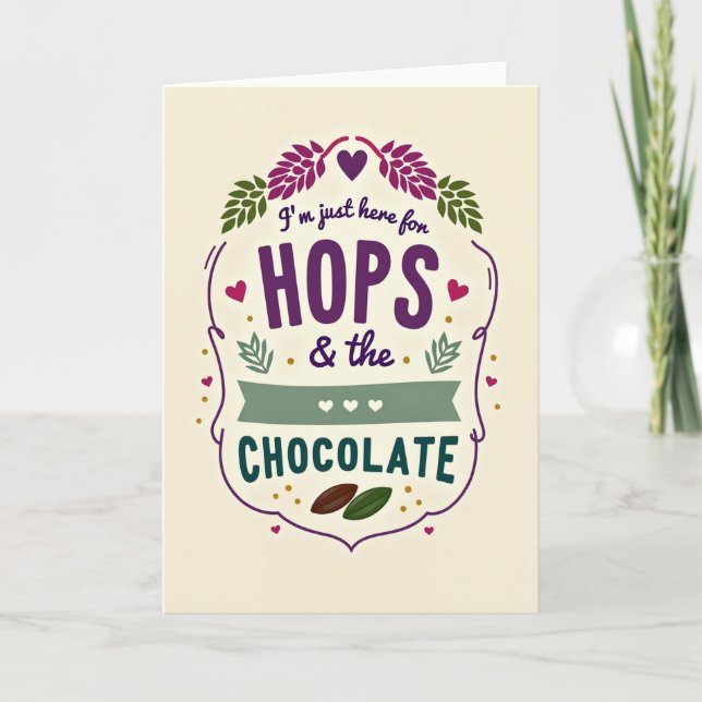 Carte de vœux amusante Hops et Chocolat (Devant)