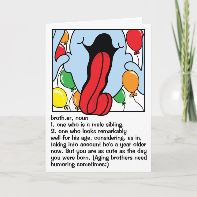 Carte de voeux amusante Joyeux Frère d'anniversair (Devant)