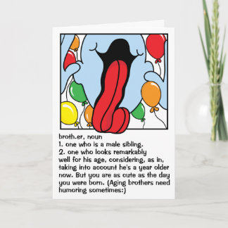 Carte de voeux amusante Joyeux Frère d'anniversair