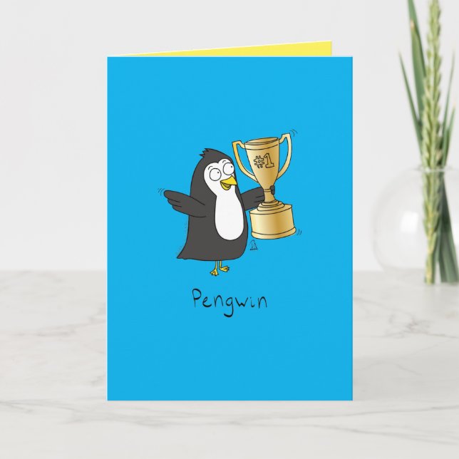 Carte de voeux amusante Penguin (Devant)