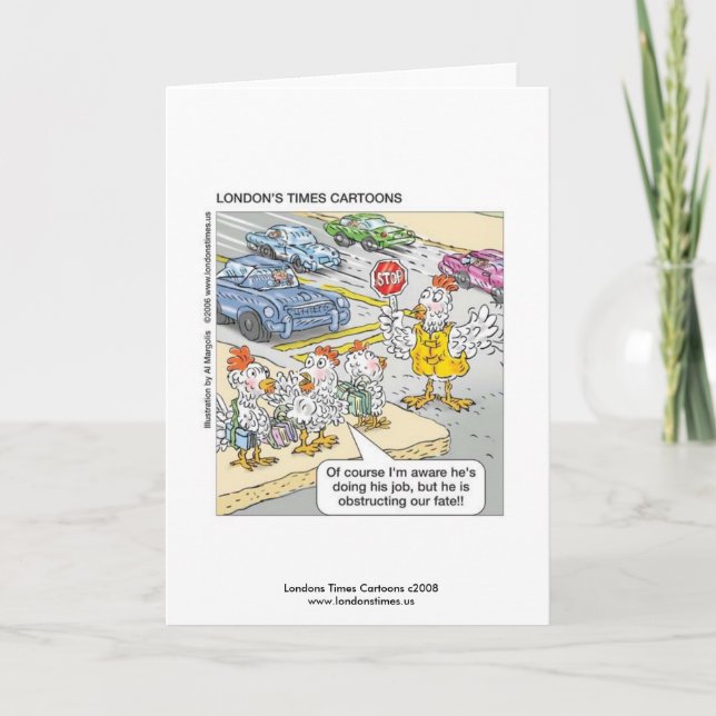 Carte de voeux amusante pour le passage de poulets (Devant)