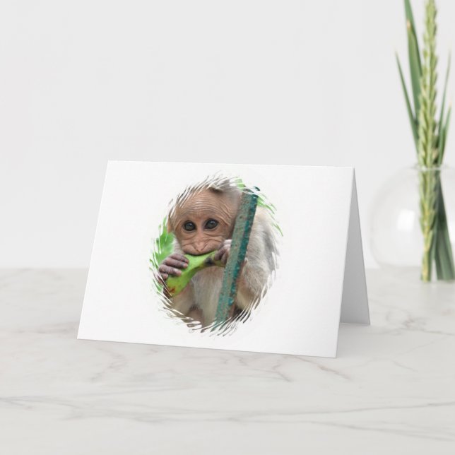 Carte de voeux amusante pour singe (Devant)
