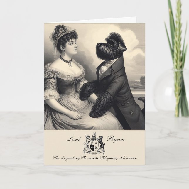 Carte de voeux amusante Schnauzer Byron (Devant)