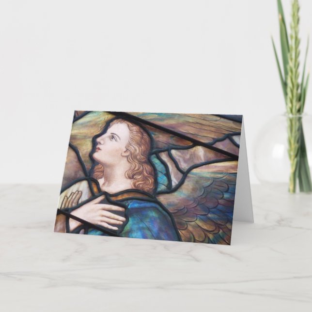 Carte de vœux ange de vitrail (Devant)