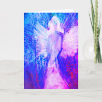 Carte de vœux Ange Éthéré Rose Pensant à toi