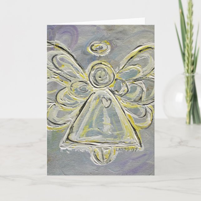 Carte de voeux Angel Blanc et Argent ou Cartes de  (Devant)