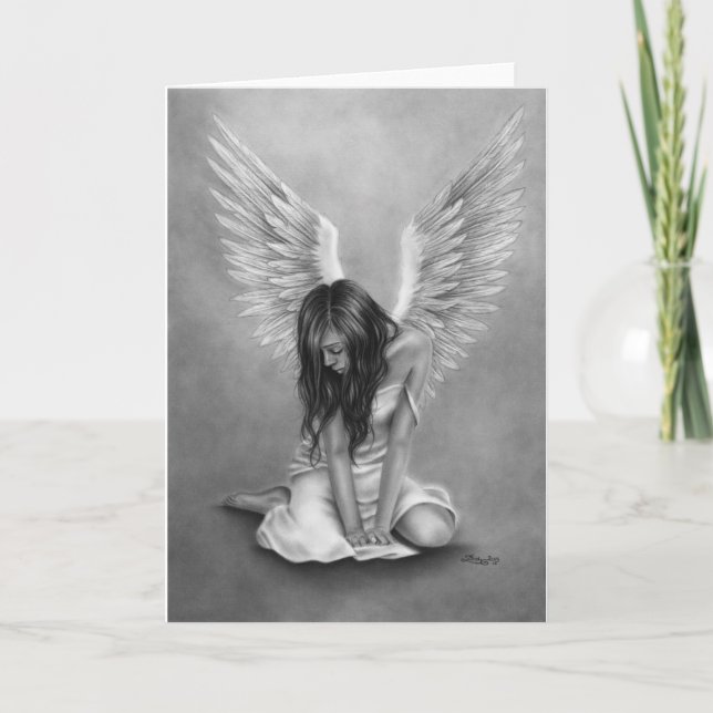 Carte de voeux Angel brisé du coeur (Devant)