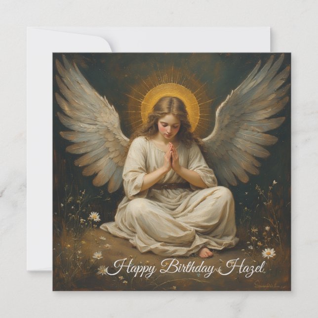 Carte de voeux Angel prie design (Devant)