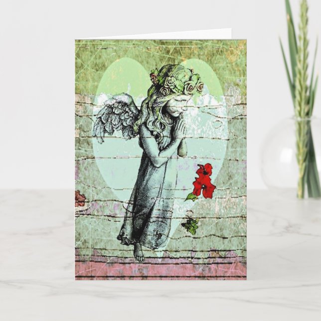 Carte de voeux Angel Prieur avec coeur (Devant)