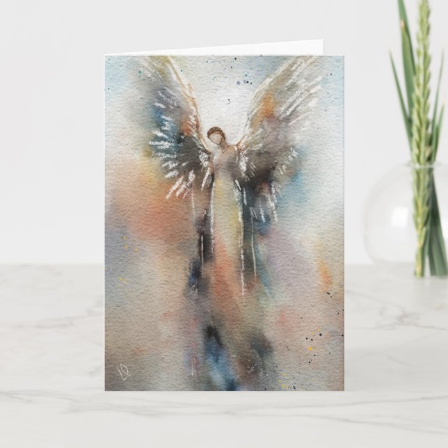 Carte de voeux Angel Watercolor (Devant)