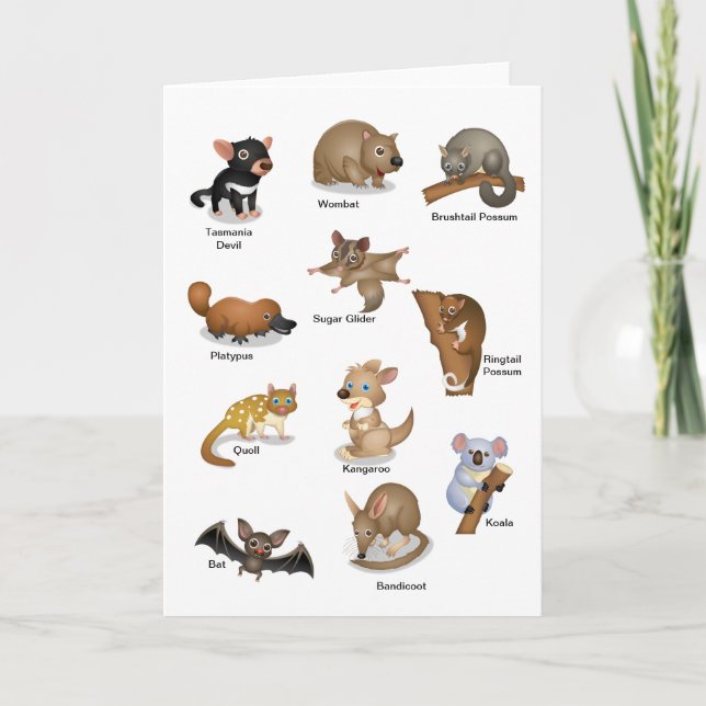 Carte de voeux animale australienne (Devant)