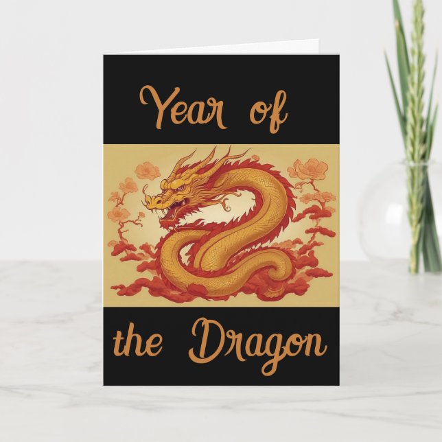 Carte de vœux année du Dragon (Devant)