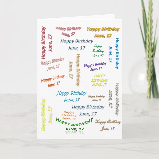 Carte de vœux Anniversaire 17 juin (Devant)