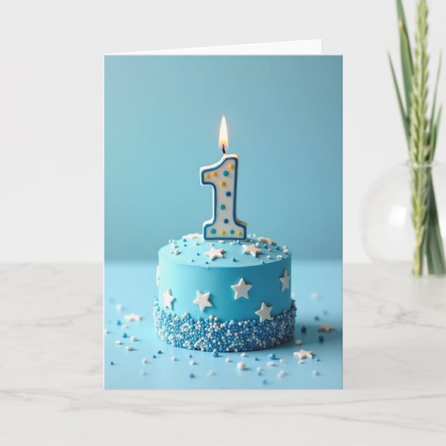 Carte de Vœux Anniversaire Blue One (Devant)