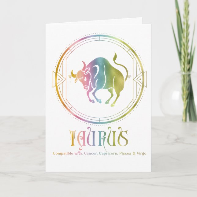 Carte de voeux Anniversaire de compatibilité Tauru (Devant)