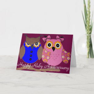 CARTE DE VOEUX ANNIVERSAIRE DE MARIAGE RUBIS