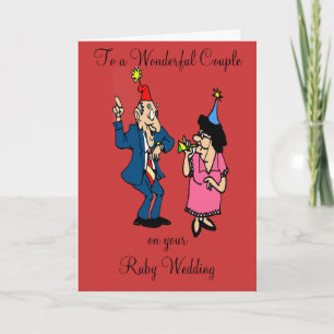 CARTE DE VOEUX ANNIVERSAIRE DE MARIAGE RUBIS
