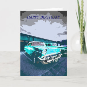 Carte de voeux Anniversaire De Voiture Classique