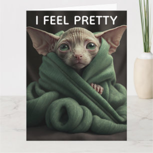 CARTE DE VOEUX ANNIVERSAIRE DRÔLE CHAT SPHINX