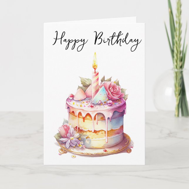 Carte de voeux Anniversaire du gâteau (Devant)