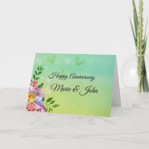Carte de voeux anniversaire Fleurs Magnifiques - V