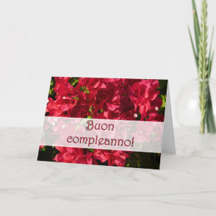 Carte de voeux Anniversaire Italien Bougainvillier