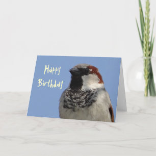 Carte de voeux anniversaire mignon petit oiseau
